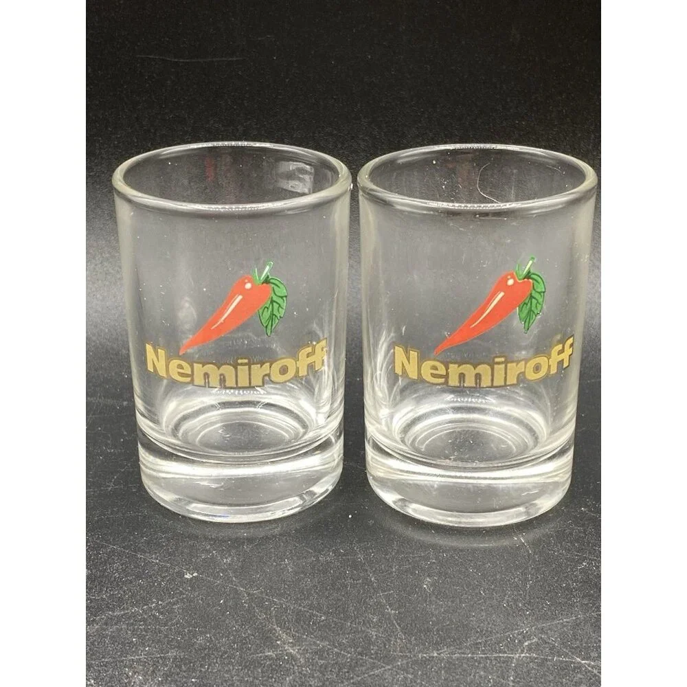 Nemiroff Ukrainian Honey Pepper Vodka 2 Shot Glasses Logo Ukraine